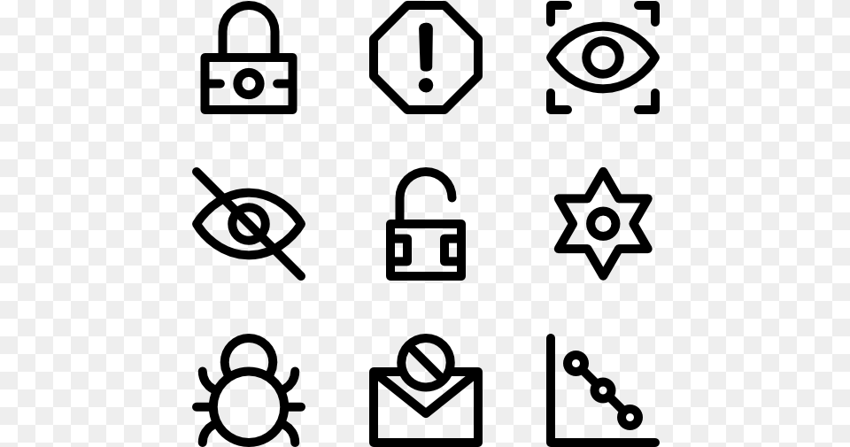 Protection And Security Automotive Icons, Gray Free Transparent Png