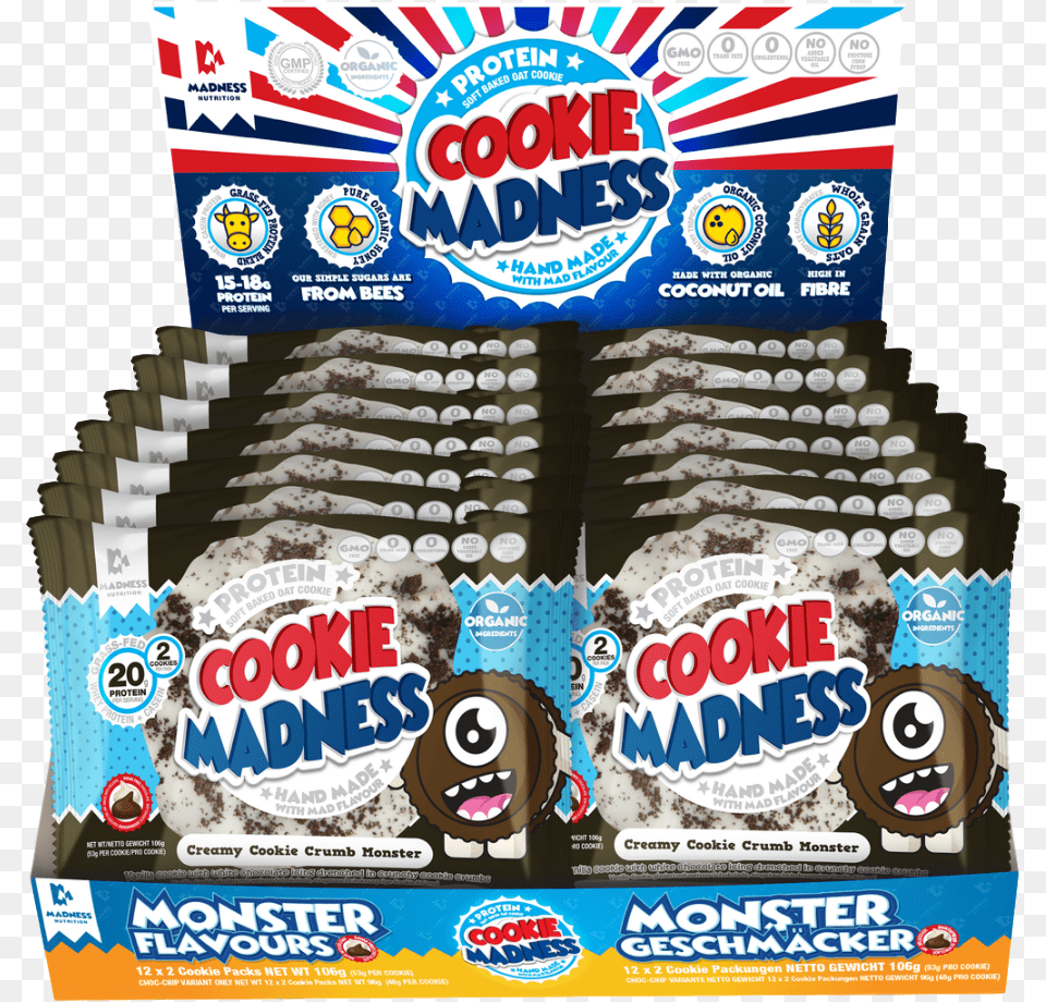 Protein Cookies Cookie Madness Creamy Cookie Crumble, Food, Sweets, Candy, Face Free Transparent Png
