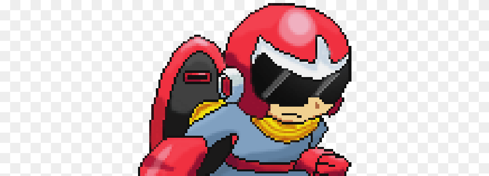Protoman Seized His Opportunity And Charged His Blaster Cartoon, Helmet, Baby, Person, Dynamite Free Png