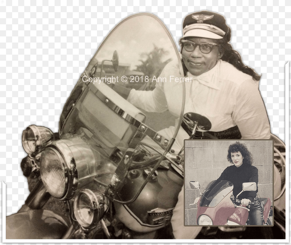 Prototype With Watermark Hawk Border Bessie Stringfield, Woman, Adult, Person, Female Free Transparent Png