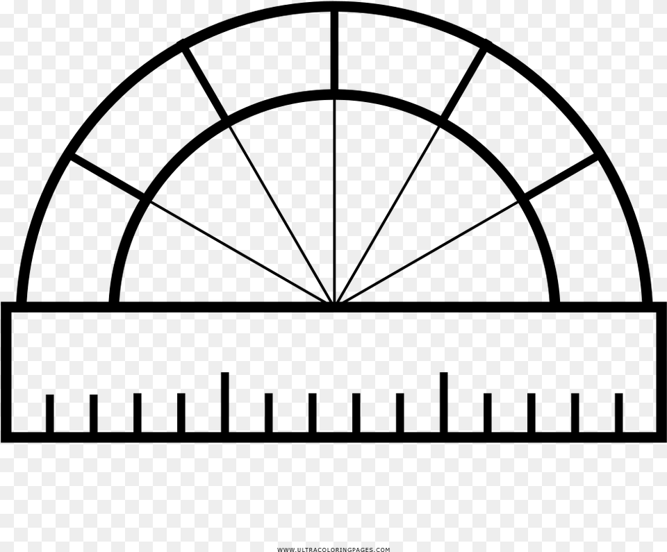 Protractor Coloring, Gray Png