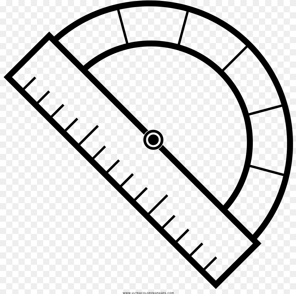 Protractor Coloring, Gray Free Transparent Png