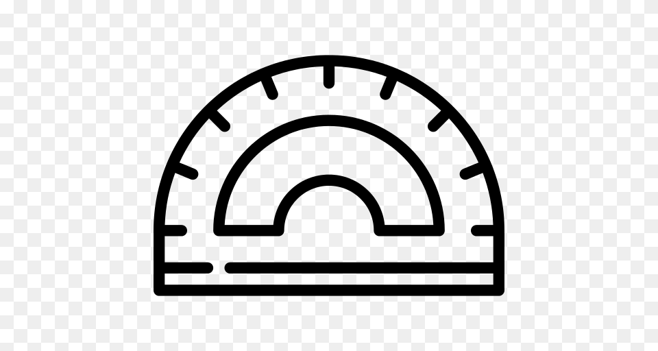 Protractor Icon, Gray Png Image