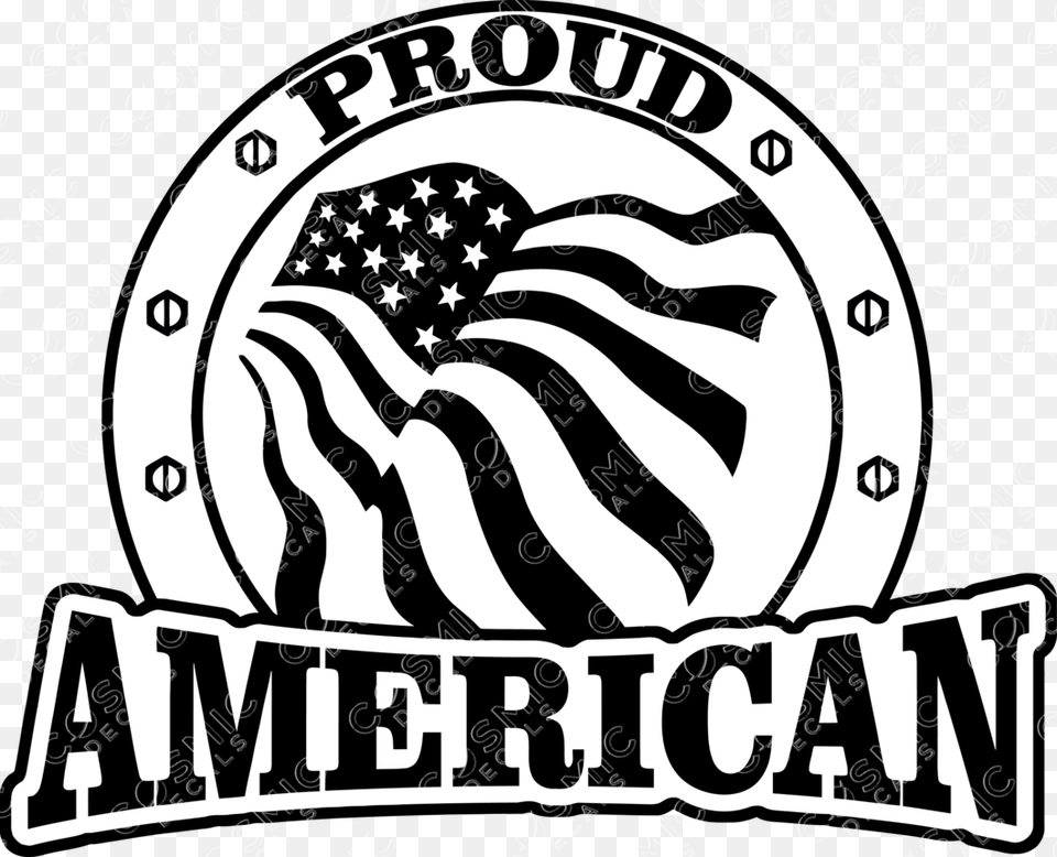 Proud American Flag Decal Illustration, Logo Free Png