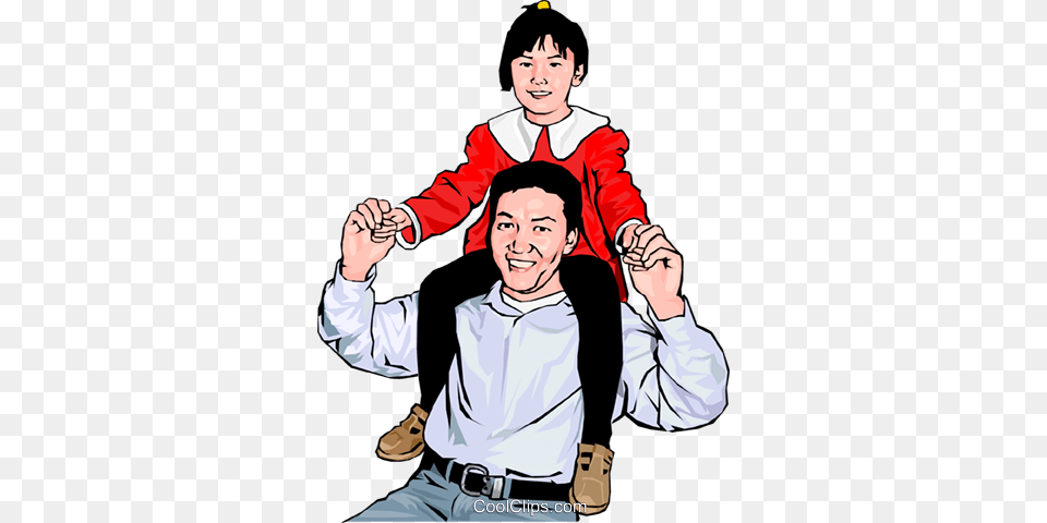 Proud Father And Child Royalty Vector Clip Art Illustration, Publication, Book, Comics, Person Free Transparent Png