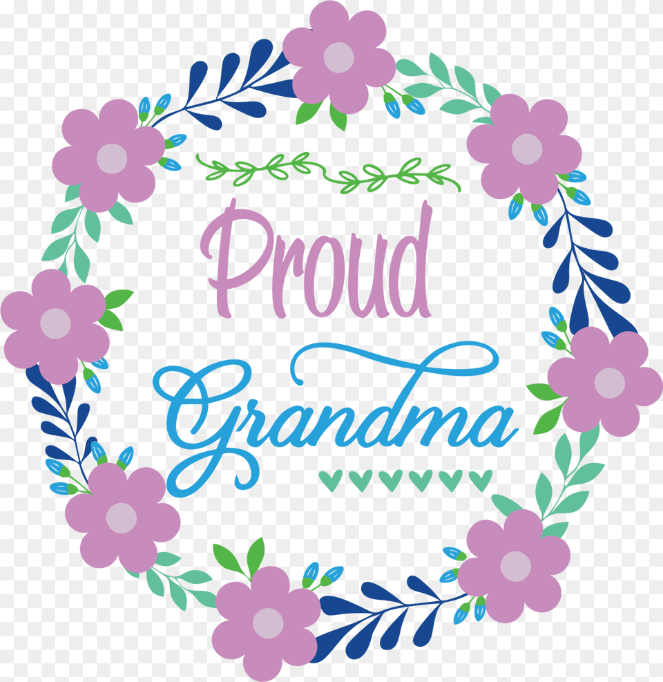 Proud Grandma Floral Floral, Birthday Cake, Food, Dessert, Cream Free Png