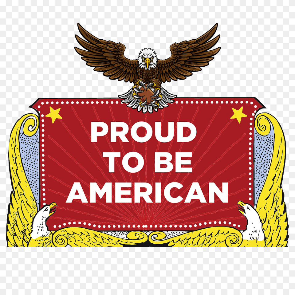 Proud To Be American Sticker With Eagle, Logo, Animal, Bird, Emblem Png Image