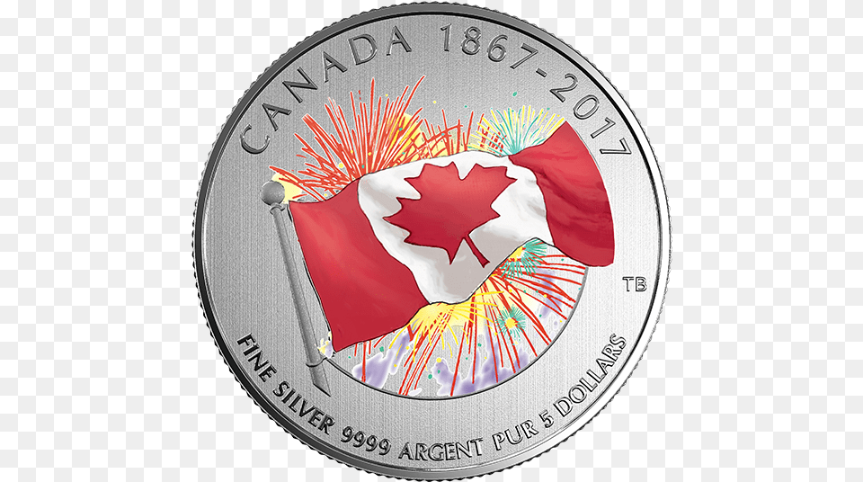 Proudly Canadian Glow In The Dark 2017 5 14 Oz Fine Silver Coin Royal Canadian Mint Canada 150 Year Coin, Money, Emblem, Symbol Free Transparent Png