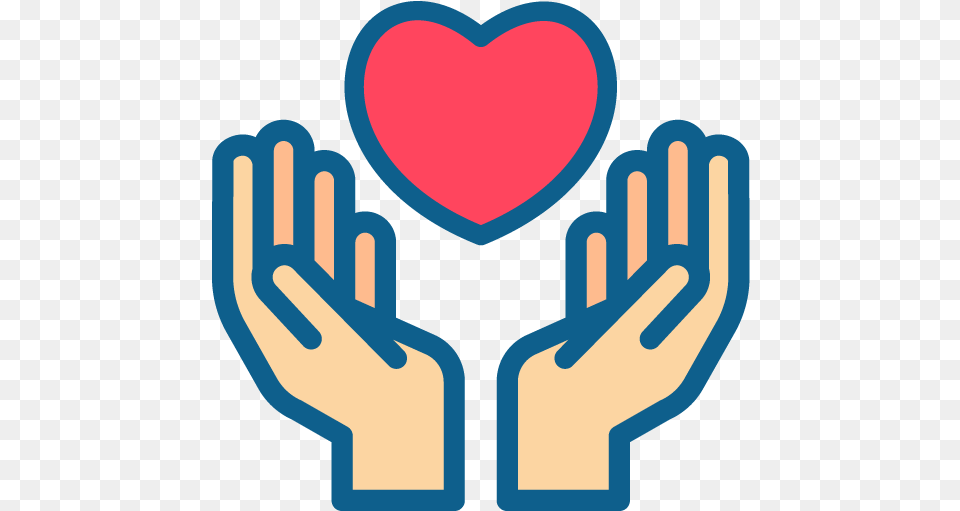 Providing Encouragement And Support To Help People Icon, Heart, Body Part, Hand, Person Png