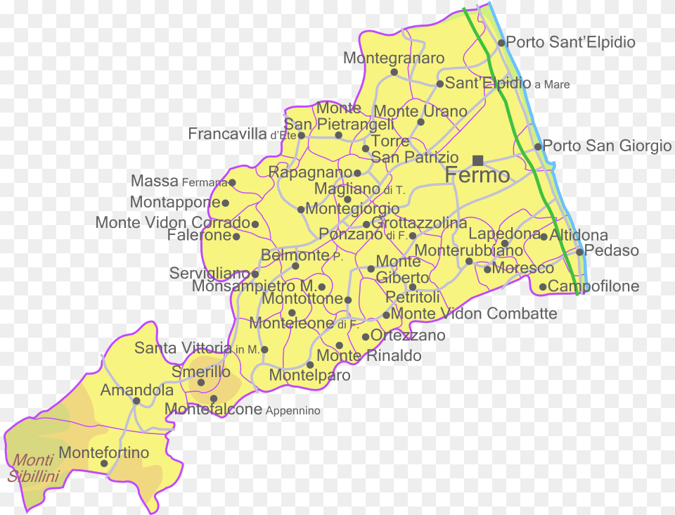 Provincia Di Fermo Mappa Provincia Di Fermo, Atlas, Chart, Diagram, Map Free Png Download