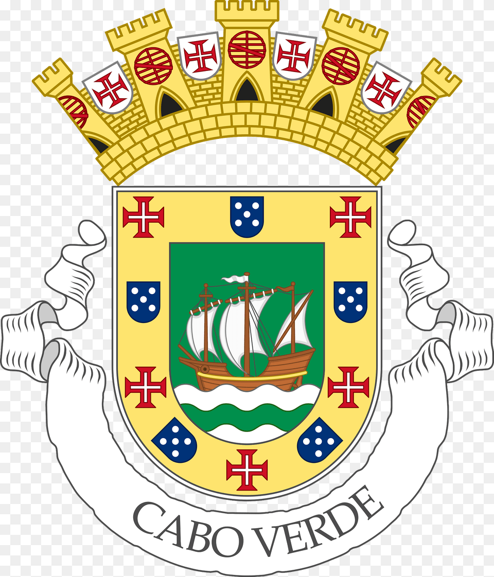 Provisional Coat Of Arms Of The Colony Of Cabo Verde Clipart, Logo, Badge, Emblem, Symbol Free Transparent Png