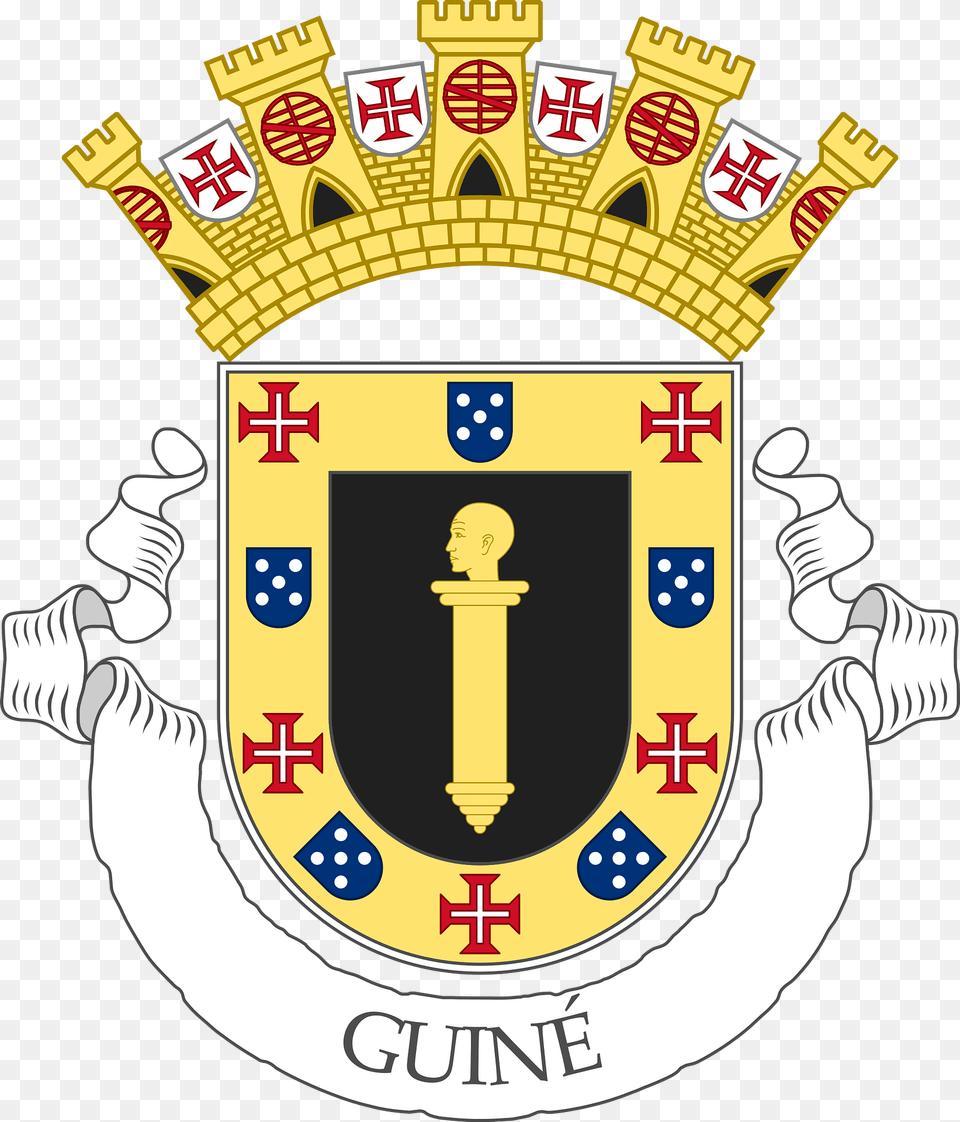 Provisional Coat Of Arms Of The Colony Of Guinea Clipart, Emblem, Symbol, First Aid, Person Png