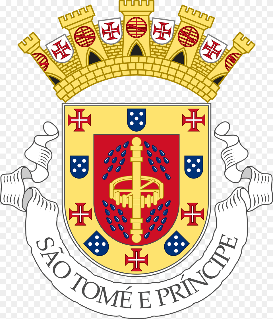 Provisional Coat Of Arms Of The Colony Of So Tom Amp Principe Clipart, Emblem, Symbol, First Aid, Logo Png Image