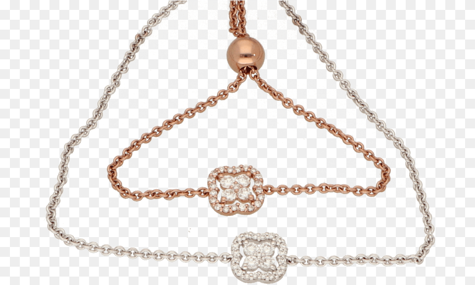 Prt Porter Collection White Or Pink Gold Bracelet With Diamonds Chain, Accessories, Jewelry, Necklace, Triangle Free Png Download