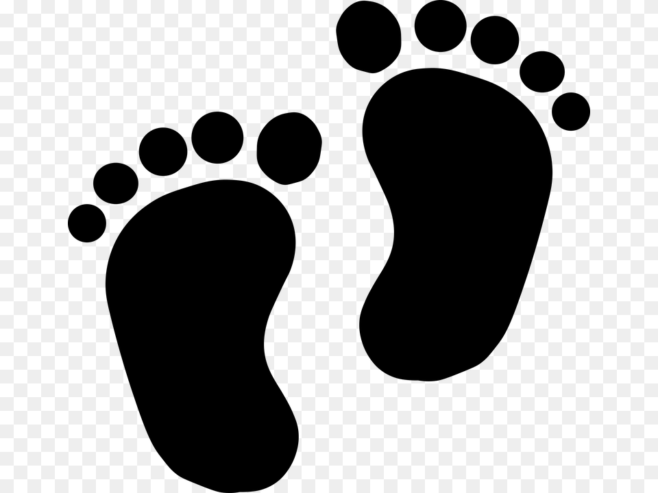 Ps Baby Footprint, Gray Png