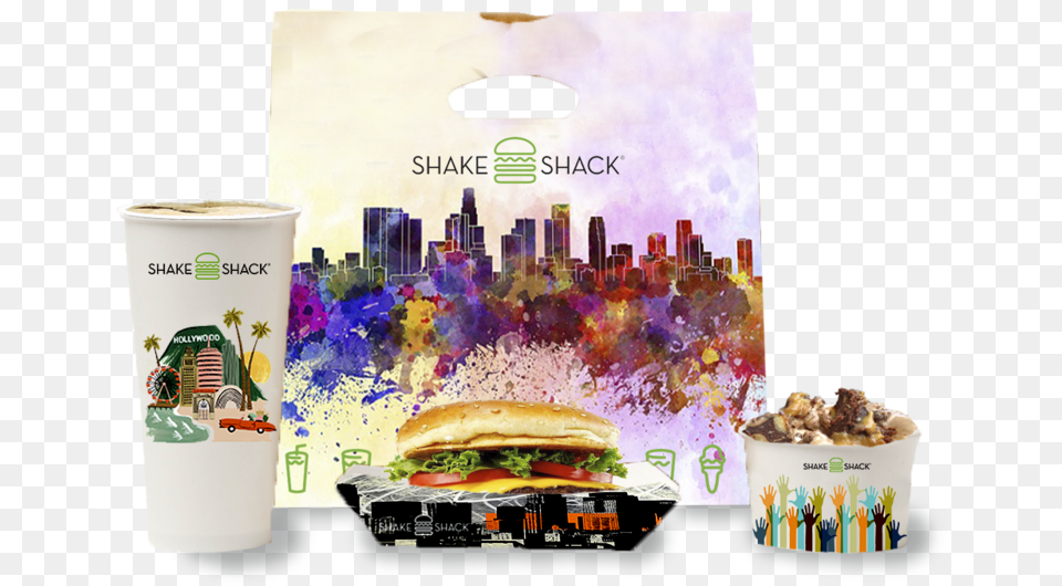 Ps Shakeshack Los Angeles City Skyline Artwork, Burger, Food, Lunch, Meal Png Image