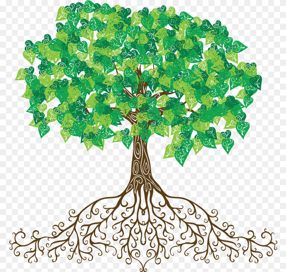 Psalm Transparent Tree Of Roots 900x910 Clipart Tree With Roots Cartoon, Plant, Leaf, Root, Art Free Png