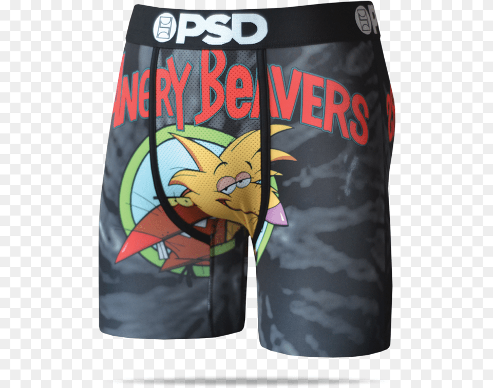 Psd Underwear Men S Angry Beavers Boxer Brief Black, Clothing, Shorts, Swimming Trunks, Baby Png Image