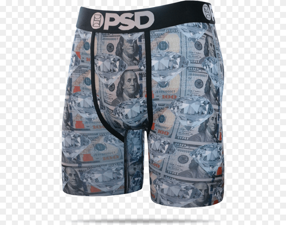 Psd Underwear Men S Money Diamond Boxer Brief Board Short, Adult, Female, Person, Woman Free Transparent Png