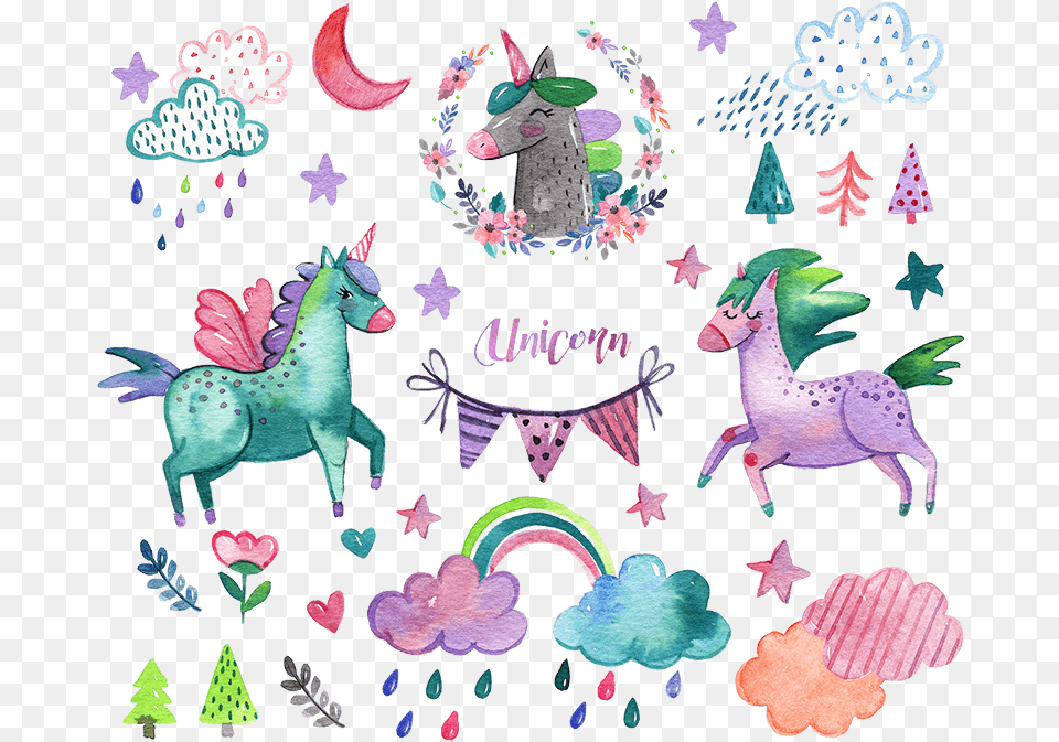Psd Unicorn, Person, People, Pattern, Applique Png Image