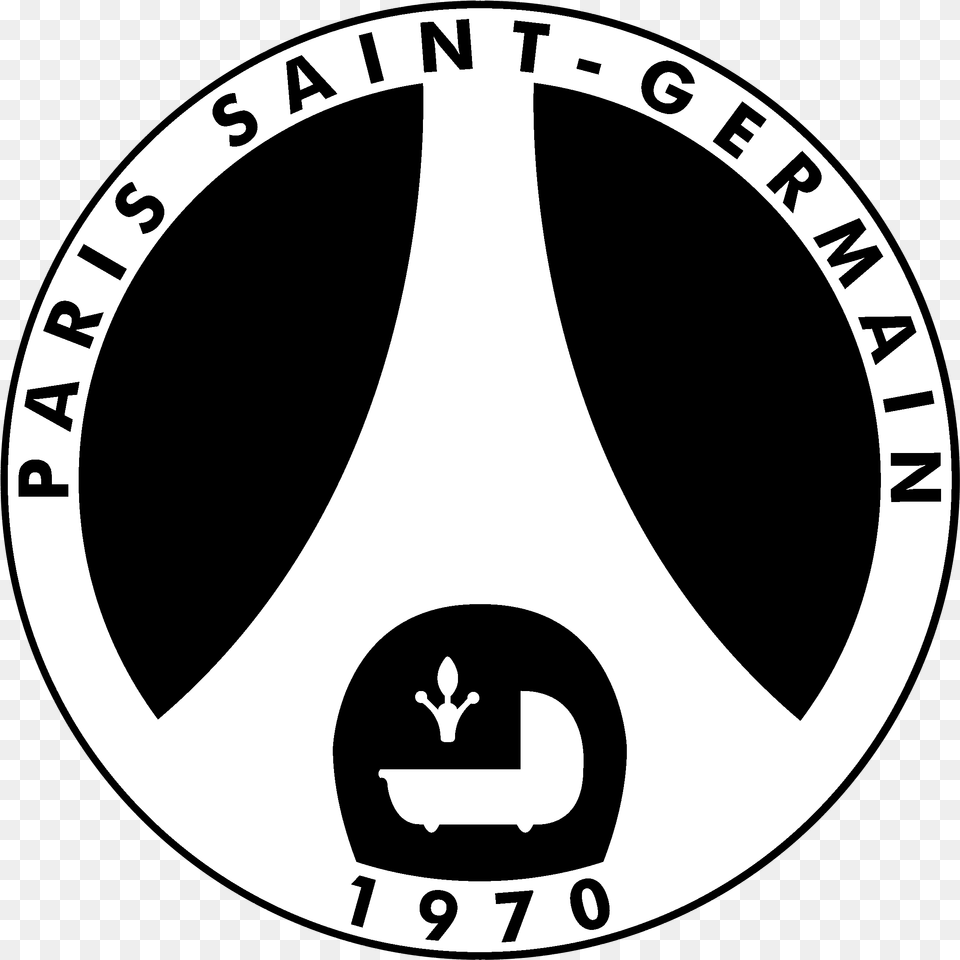 Psg Logo Black And White Circle, Emblem, Symbol, Disk, Badge Free Transparent Png