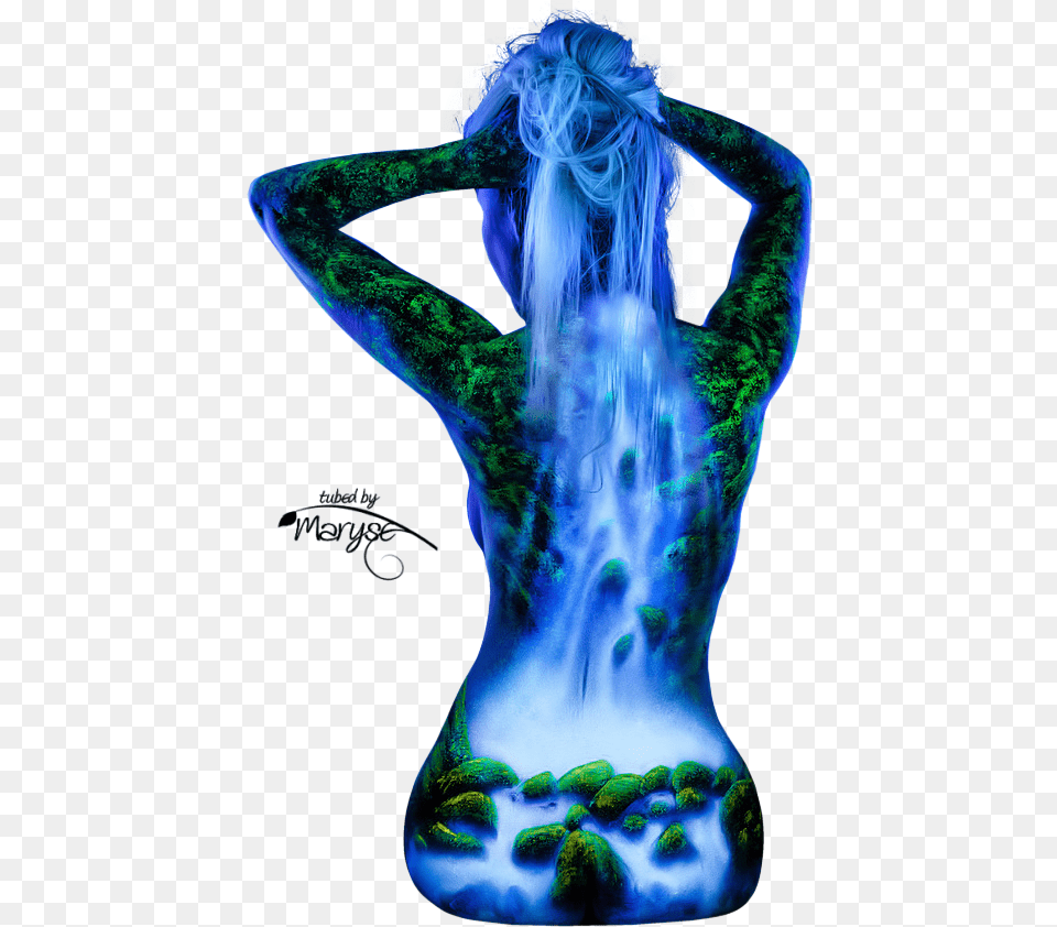 Psp Tubes Amp Crations De Maryse Waterfall Body Paint, Back, Body Part, Person, Woman Png