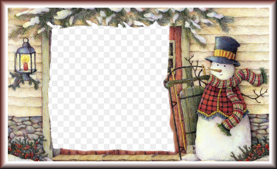 Psp Winter Frames Christmas Frames, Nature, Outdoors, Snow, Person Png
