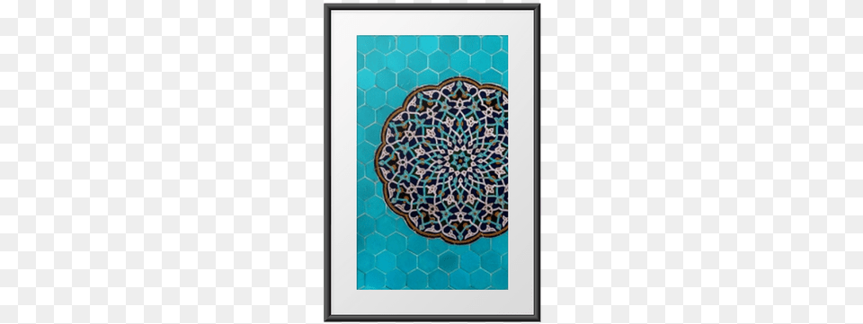 Pster Com Moldura Azul Arabescos Padres Geomtricos Eid Al Adha Mubarak 2017, Art, Tile, Home Decor, Mosaic Free Png