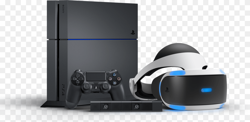 Psvr Set Playstation 4 And Vr, Vr Headset, Helmet, Device, Electrical Device Png Image