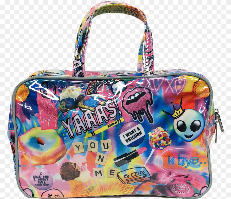 Psychedelic Collage Cosmetic Handbag, Accessories, Bag, Purse Png Image