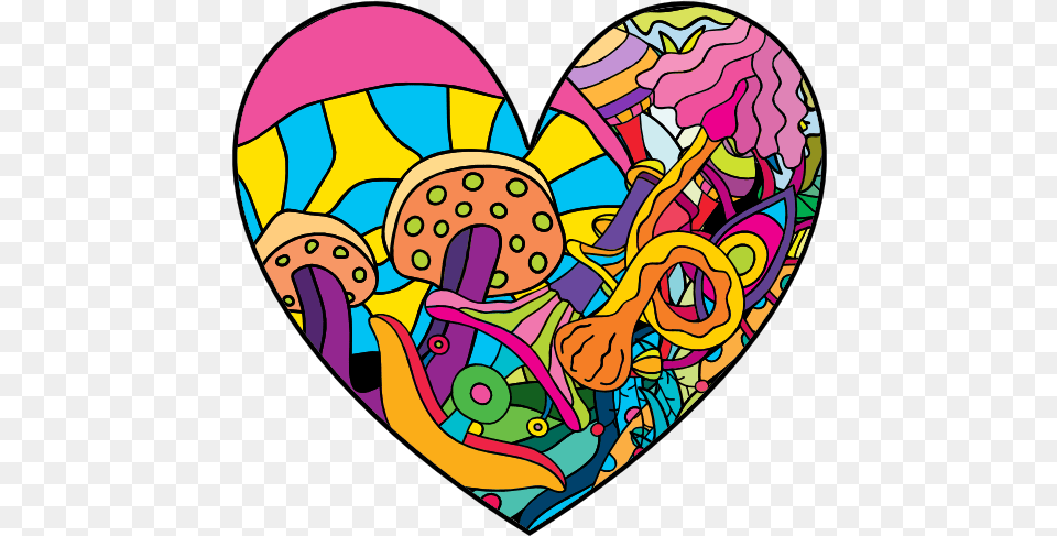 Psychedelic Heart Shaped Hippie Sticker Hippie Stickers, Art, Baby, Person Free Transparent Png