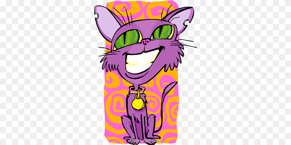 Psychedelic Kitty Cat Royalty Vector Clip Art Illustration, Purple, Graphics, Cartoon, Baby Free Png Download