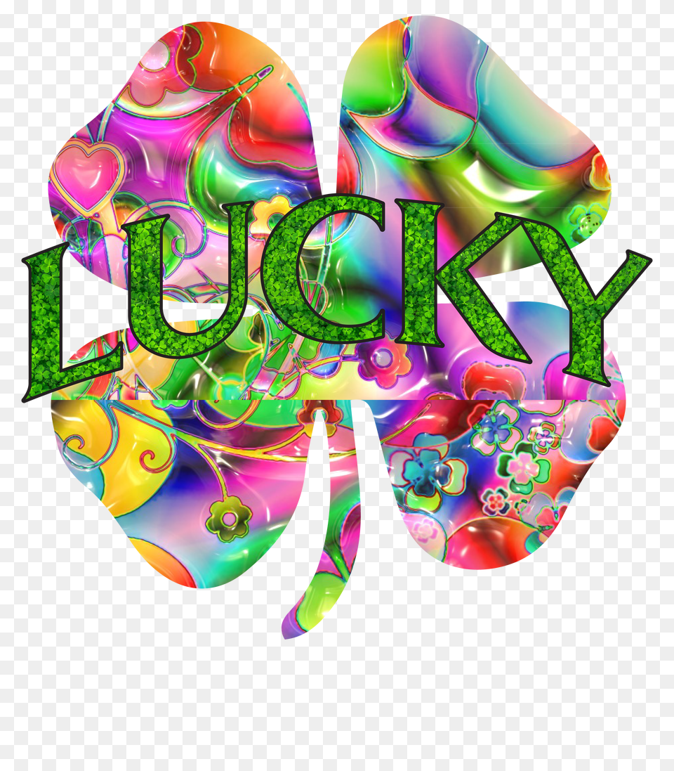 Psychedelic Lucky Clover Planet Me Tee, Art, Collage, Graphics, Animal Png Image