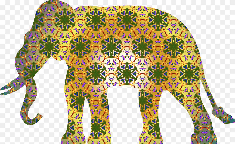 Psychedelic Pattern Elephant Clip Arts Indian Elephant Pattern, Art, Animal, Mammal, Wildlife Free Transparent Png