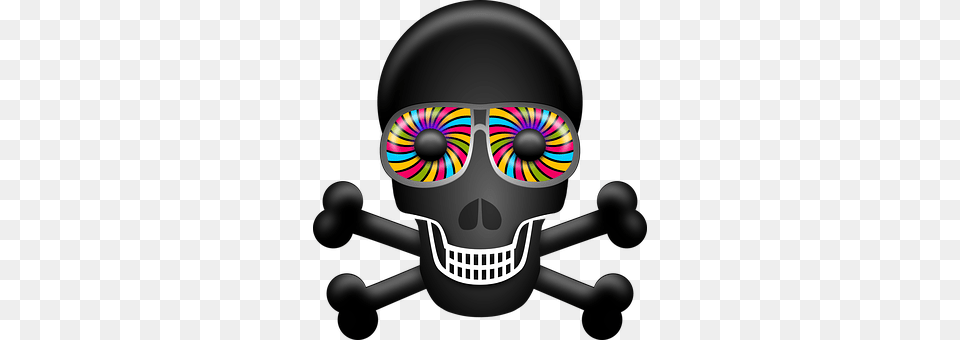 Psychedelic Skull Bones Pirate T Shirts Free, Disk, Accessories Png