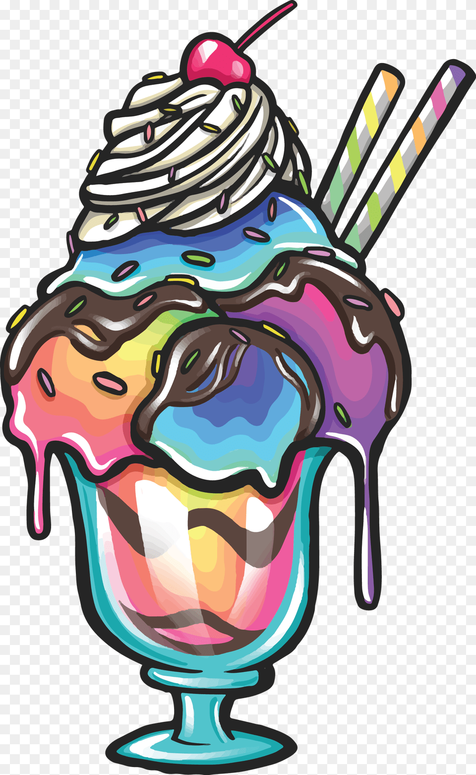 Psychedelic Sunday, Cream, Dessert, Food, Ice Cream Free Png Download