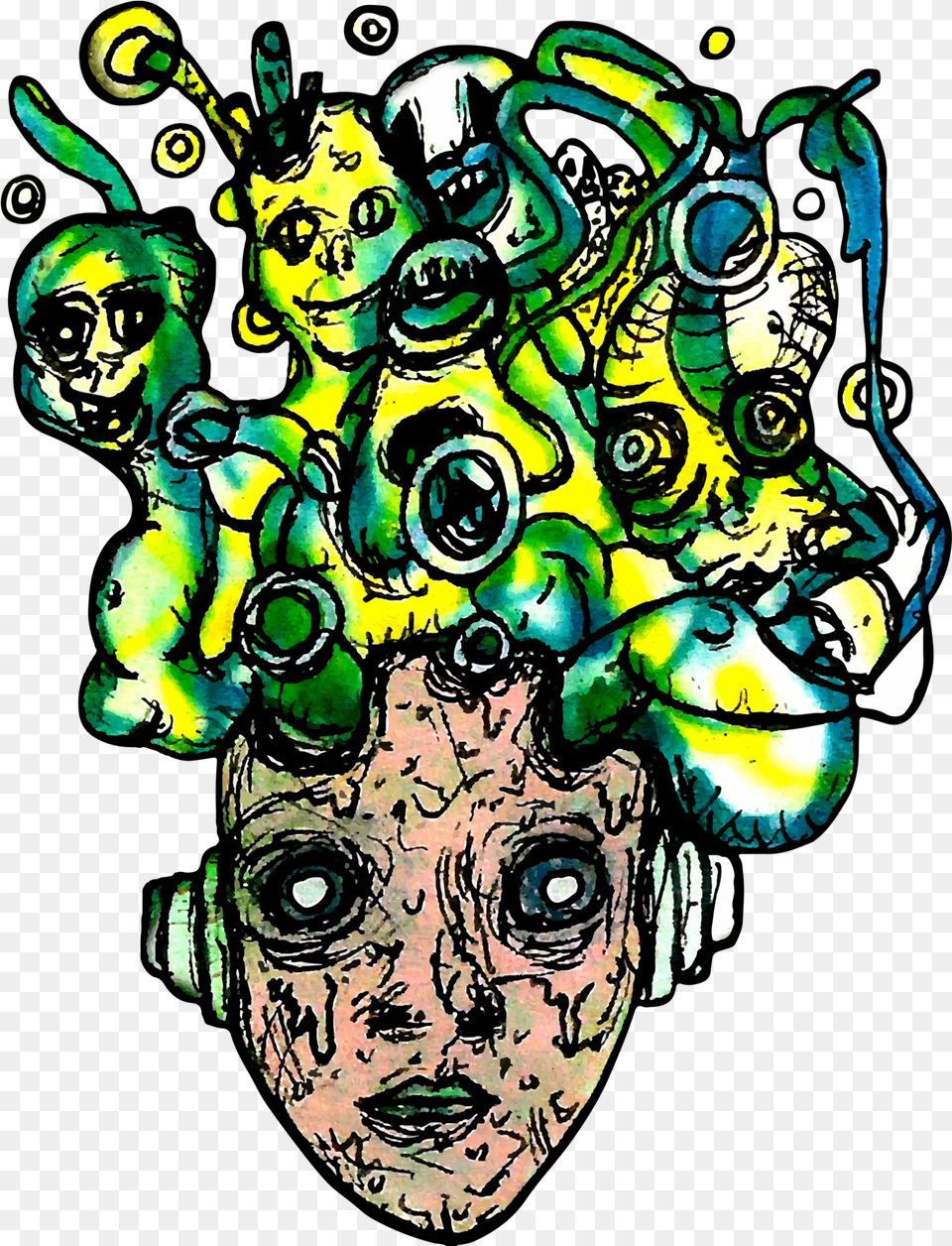 Psychedelic Trippy Art Tumblr Creepy Trippy, Graphics, Drawing, Doodle, Collage Free Transparent Png