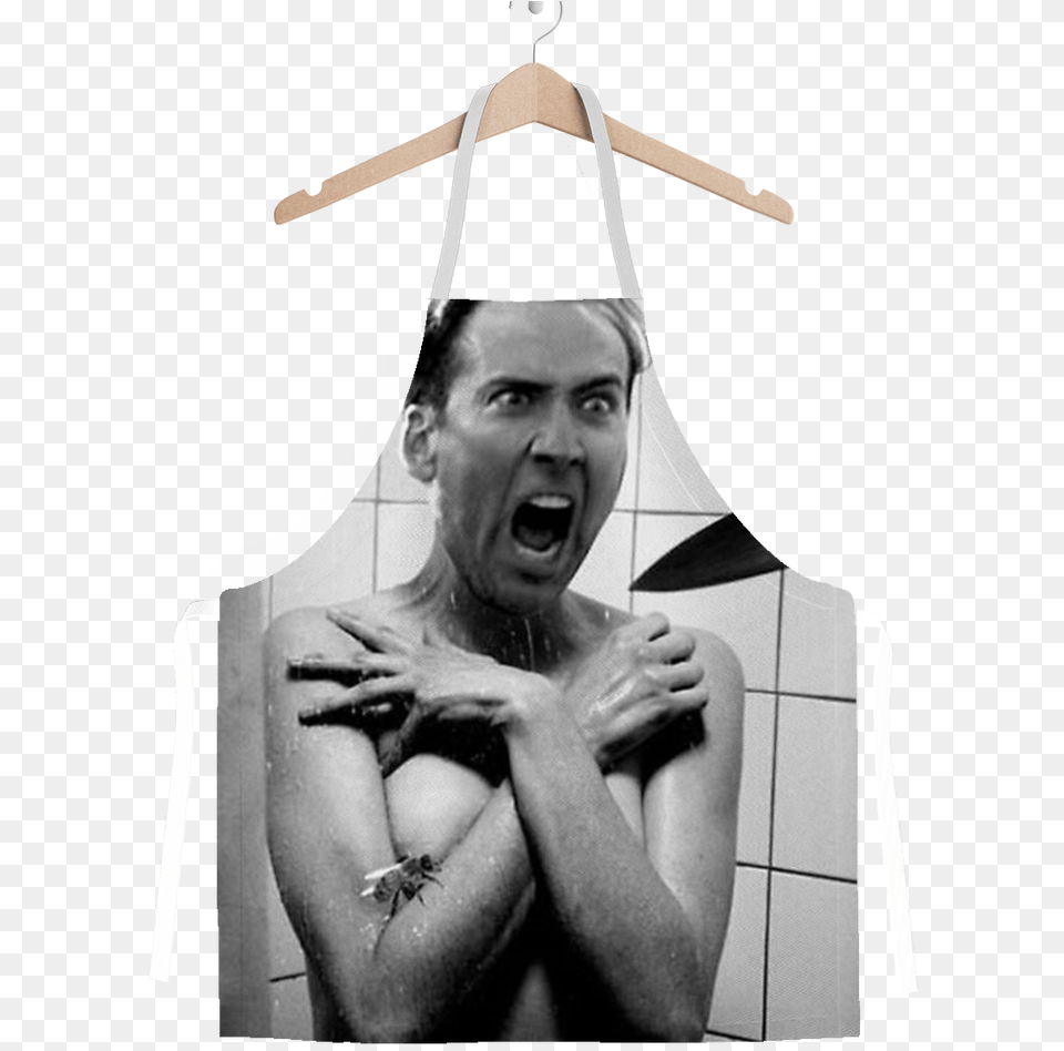 Psycho Classic Sublimation Adult Apron Nicolas Cage Psycho Shower, Wedding, Person, Indoors, Female Png