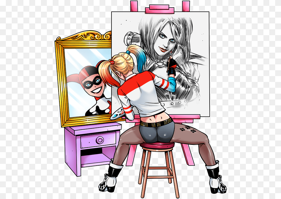 Psycho Harley Quinn Art, Publication, Book, Comics, Adult Png Image