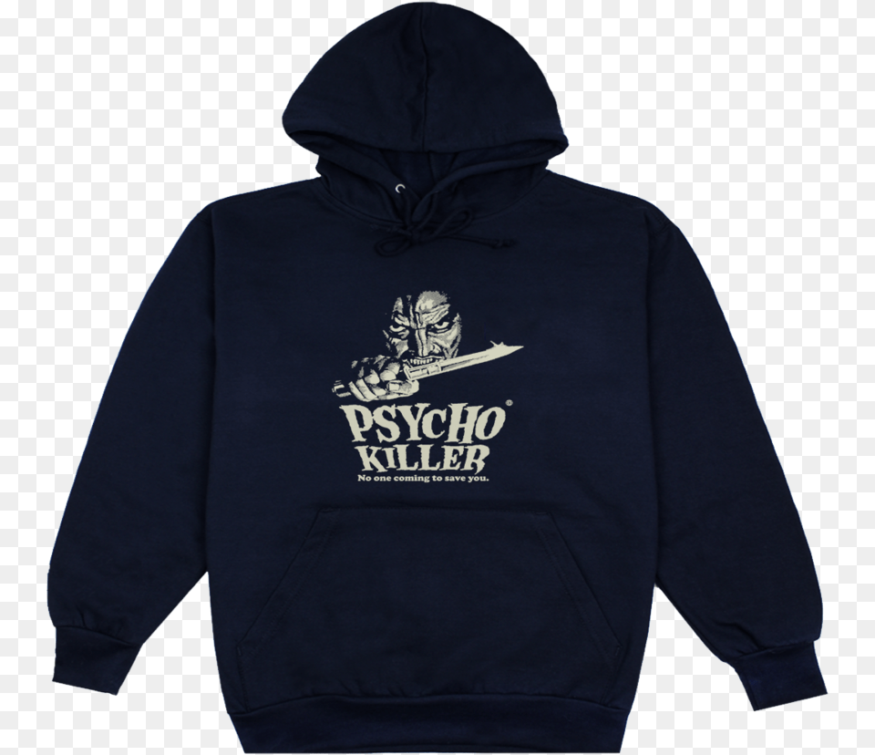 Psycho Killer Navy Pullover Supreme Hoodie Cat In The Hat Gray, Clothing, Hood, Knitwear, Sweater Free Png Download