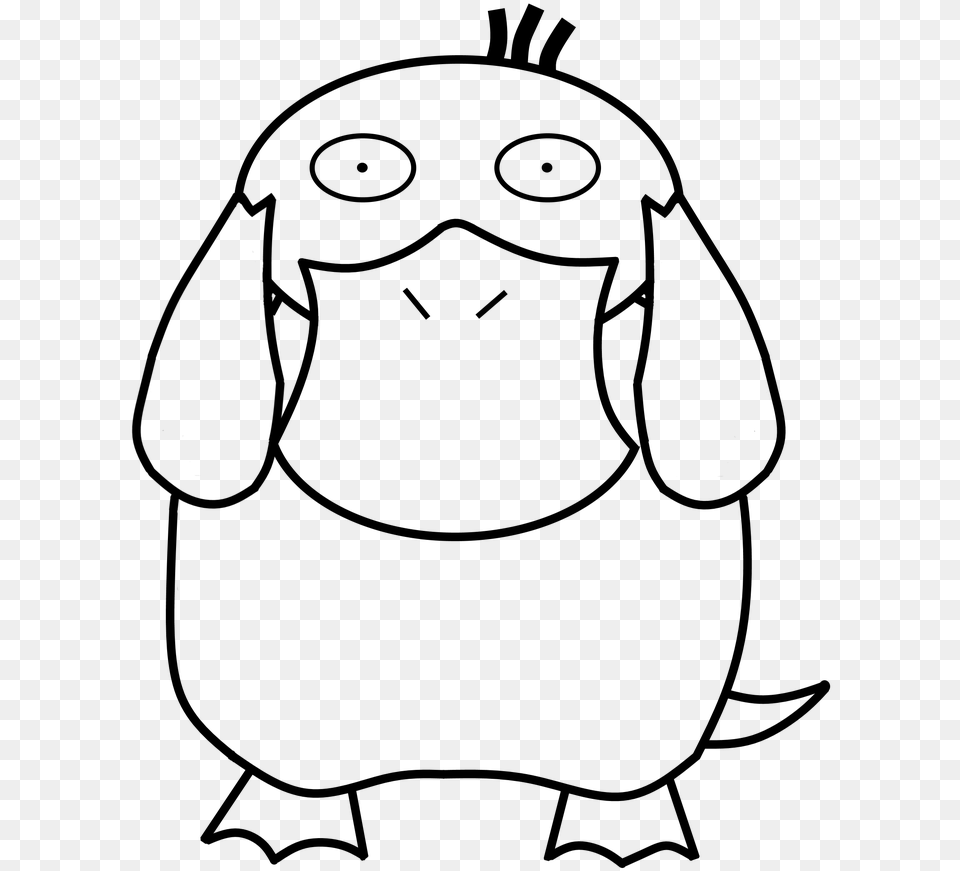 Psyduck, Nature, Night, Outdoors, Gray Png