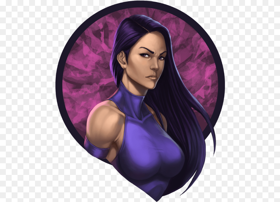 Psylocke By Arturo Z Illustration, Adult, Purple, Publication, Portrait Free Png