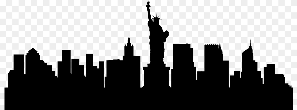 Pt Deeg C New York Skyline Silhouette, Gray Free Png