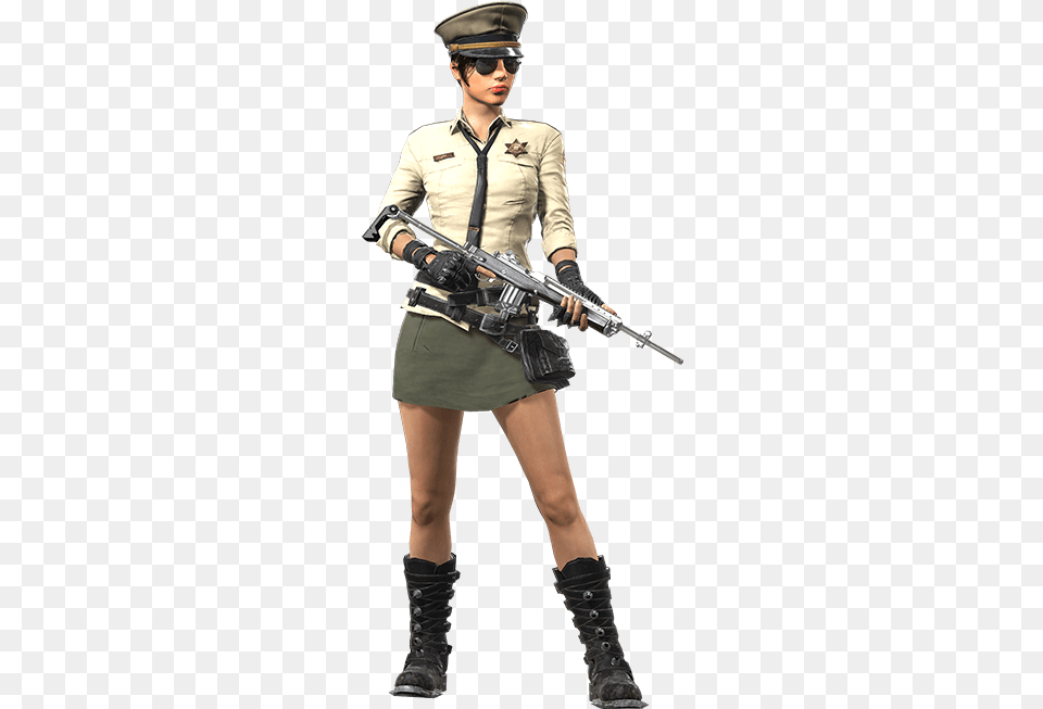Pubg Female Character Transparent Pubg Character, Firearm, Gun, Rifle, Weapon Png