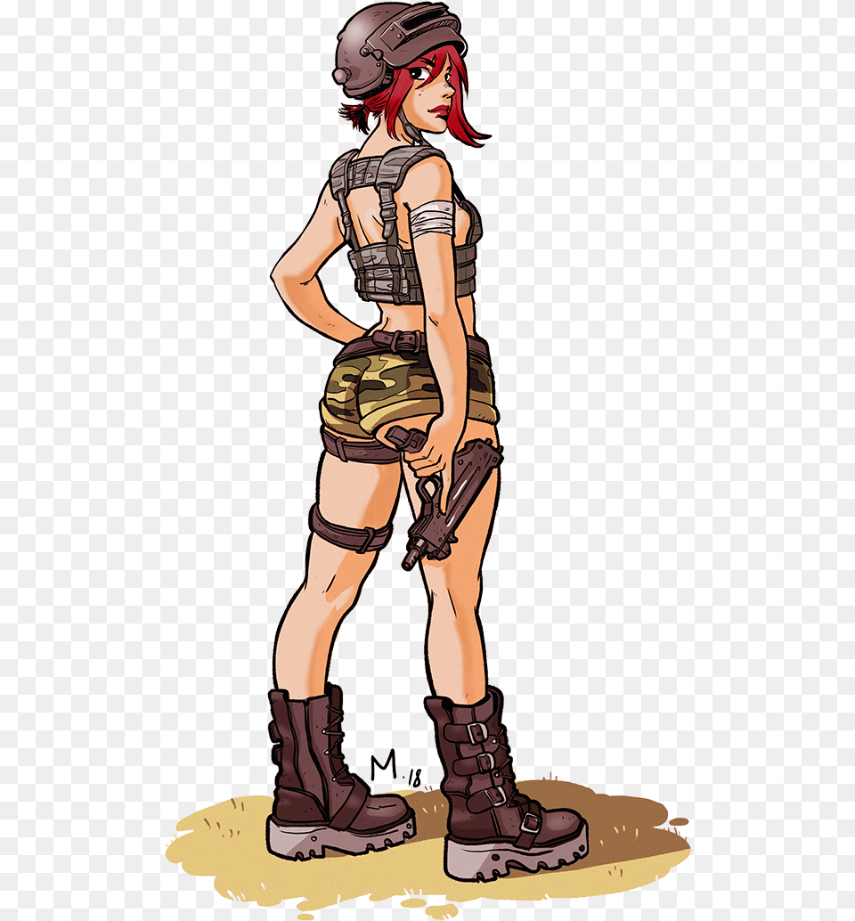 Pubg Girl Art, Book, Publication, Comics, Adult Free Transparent Png