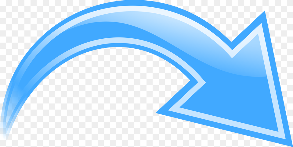 Public Domain Clip Art Image Illustration Of A Blue Curved Curved Arrow Clip Art, Logo, Blackboard Free Transparent Png