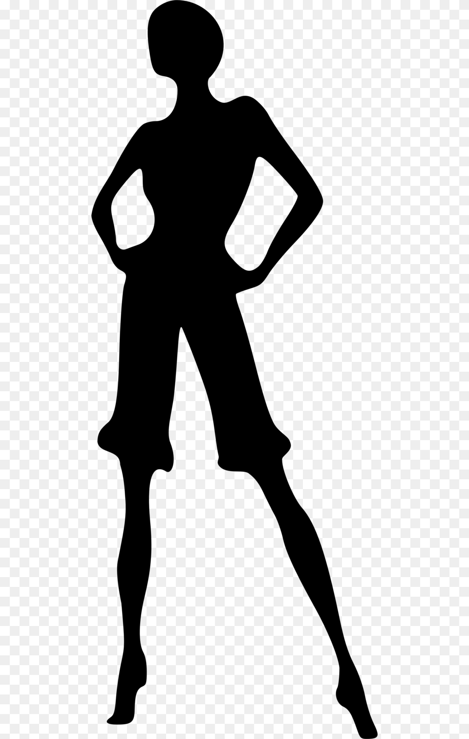 Public Domain Clip Art Image Short Hair Woman Silhouette, Gray Free Png Download