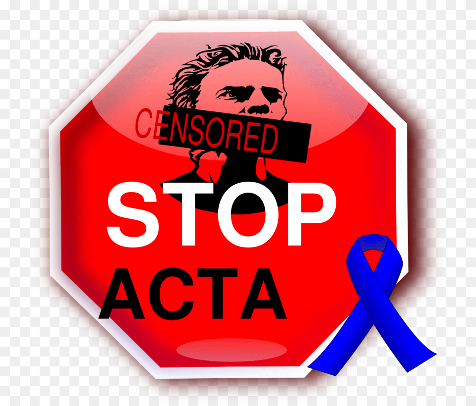 Public Domain Clip Art Stop Acta With Blue Ribbon Stop Sanitize Your Hands Sign, Symbol, Road Sign, Stopsign, Person Png Image