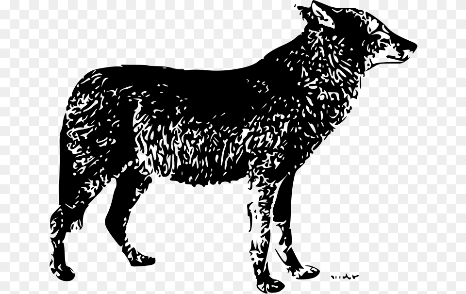 Public Domain Wolf Vector, Gray Free Png Download