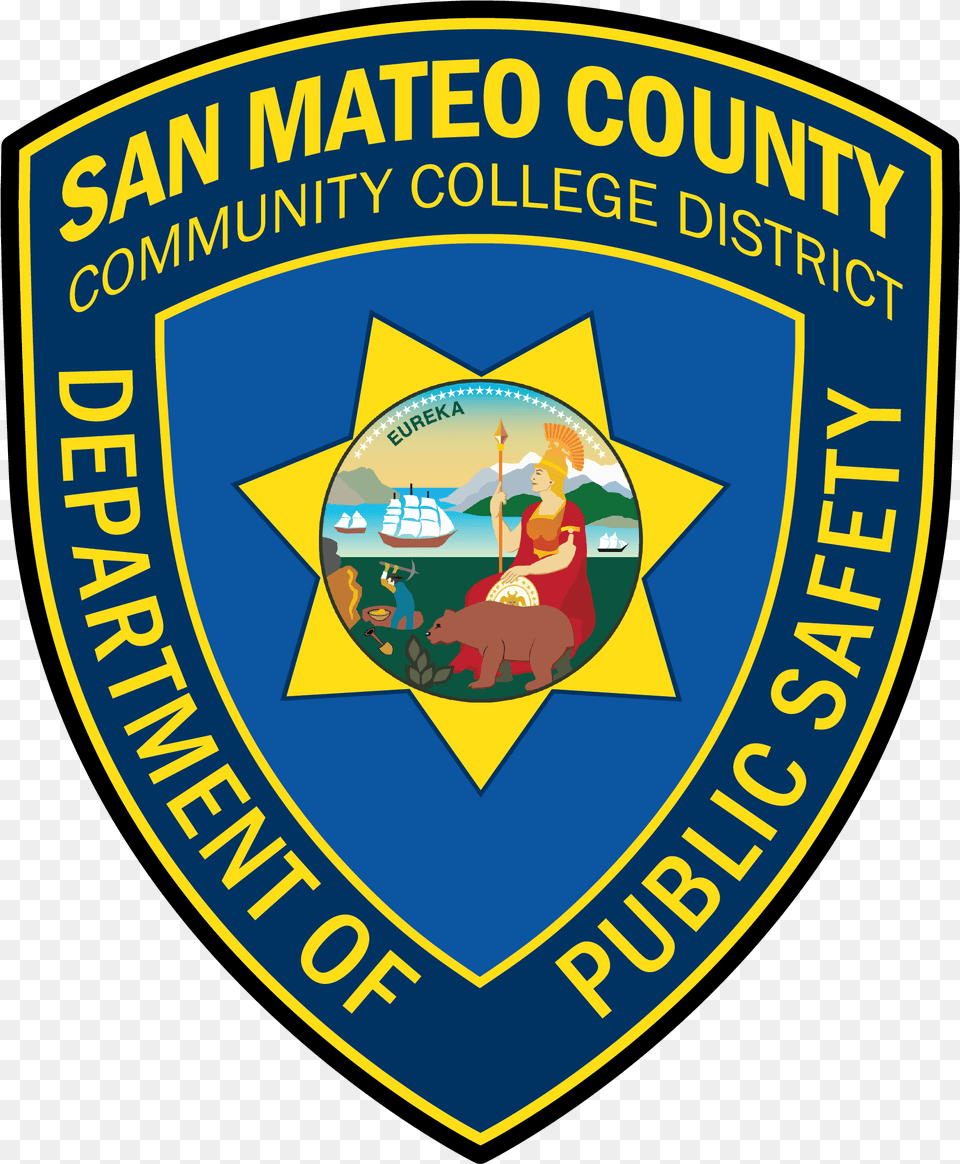 Public Safety Patch San Mateo County Community College District Public, Badge, Logo, Symbol, Adult Free Png